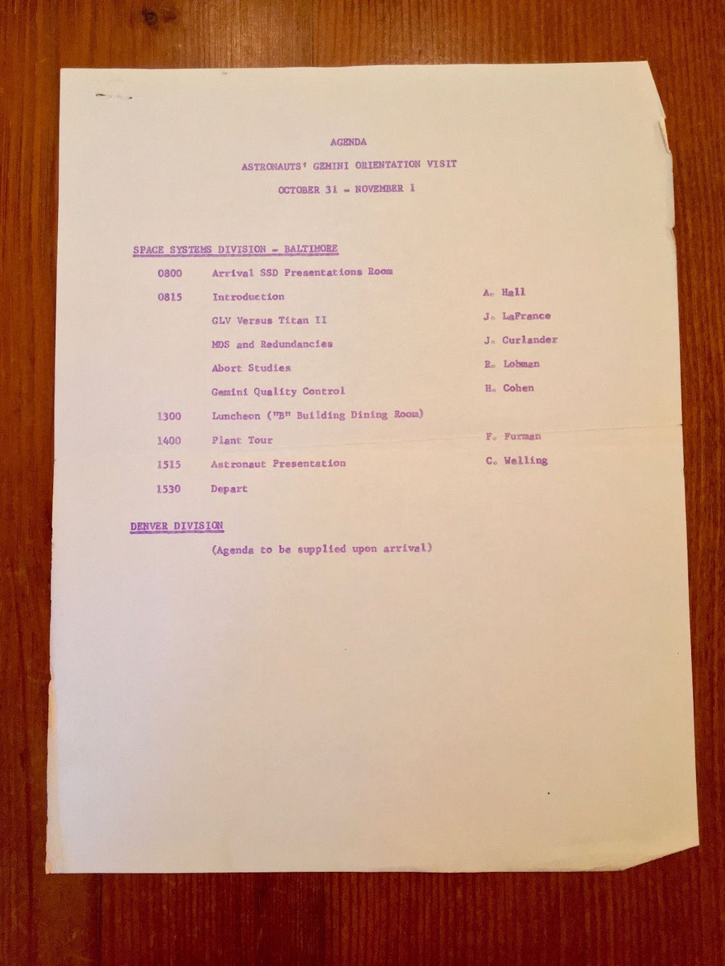 EDWARD H. WHITE II * NASA ORIENTATION PAPERS + SPEECH * AUTOGRAPH COA * APOLLO 1