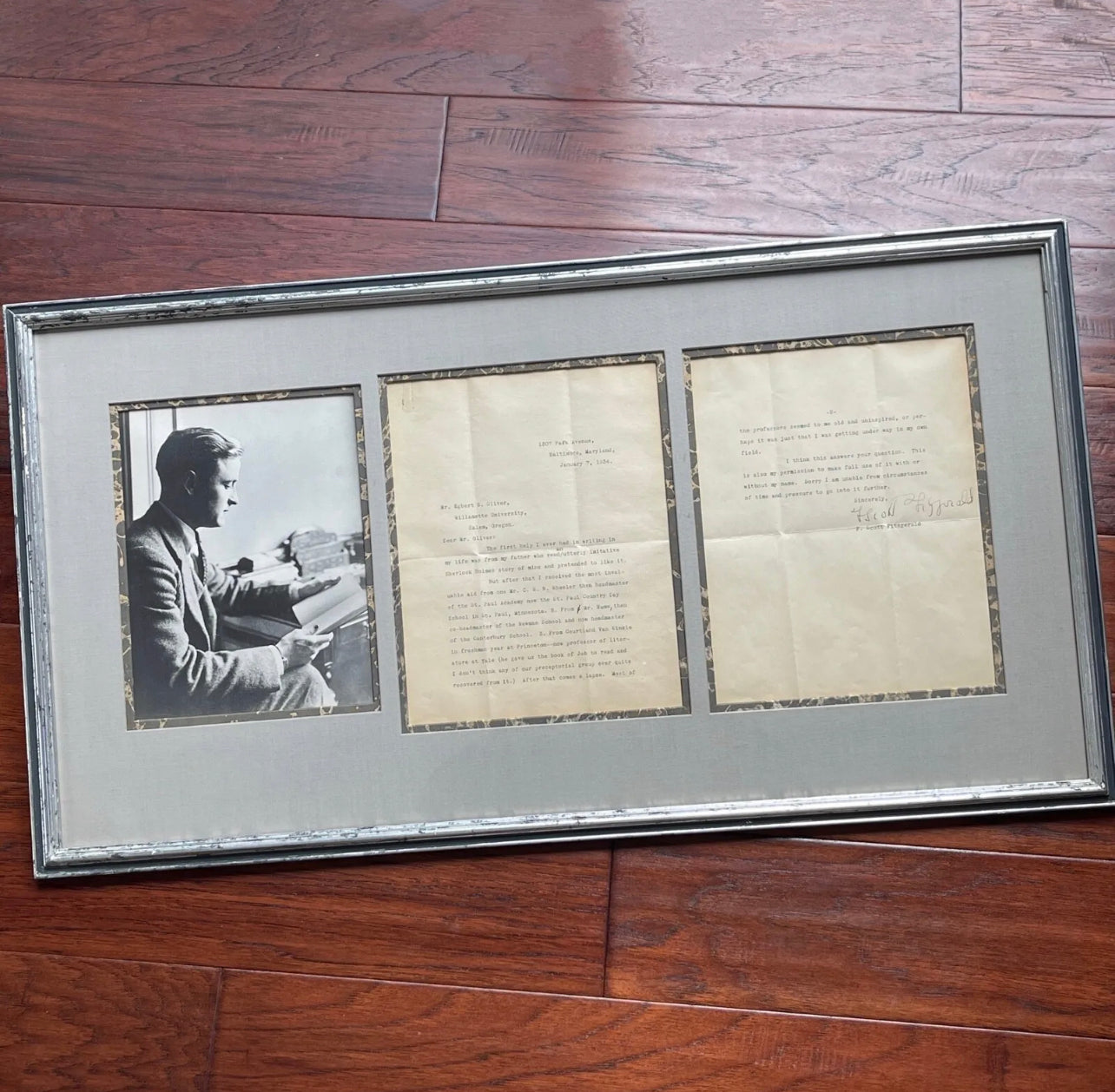 F. SCOTT FITZGERALD * PSA * Autograph Writing Influences Letter Signed * GATSBY