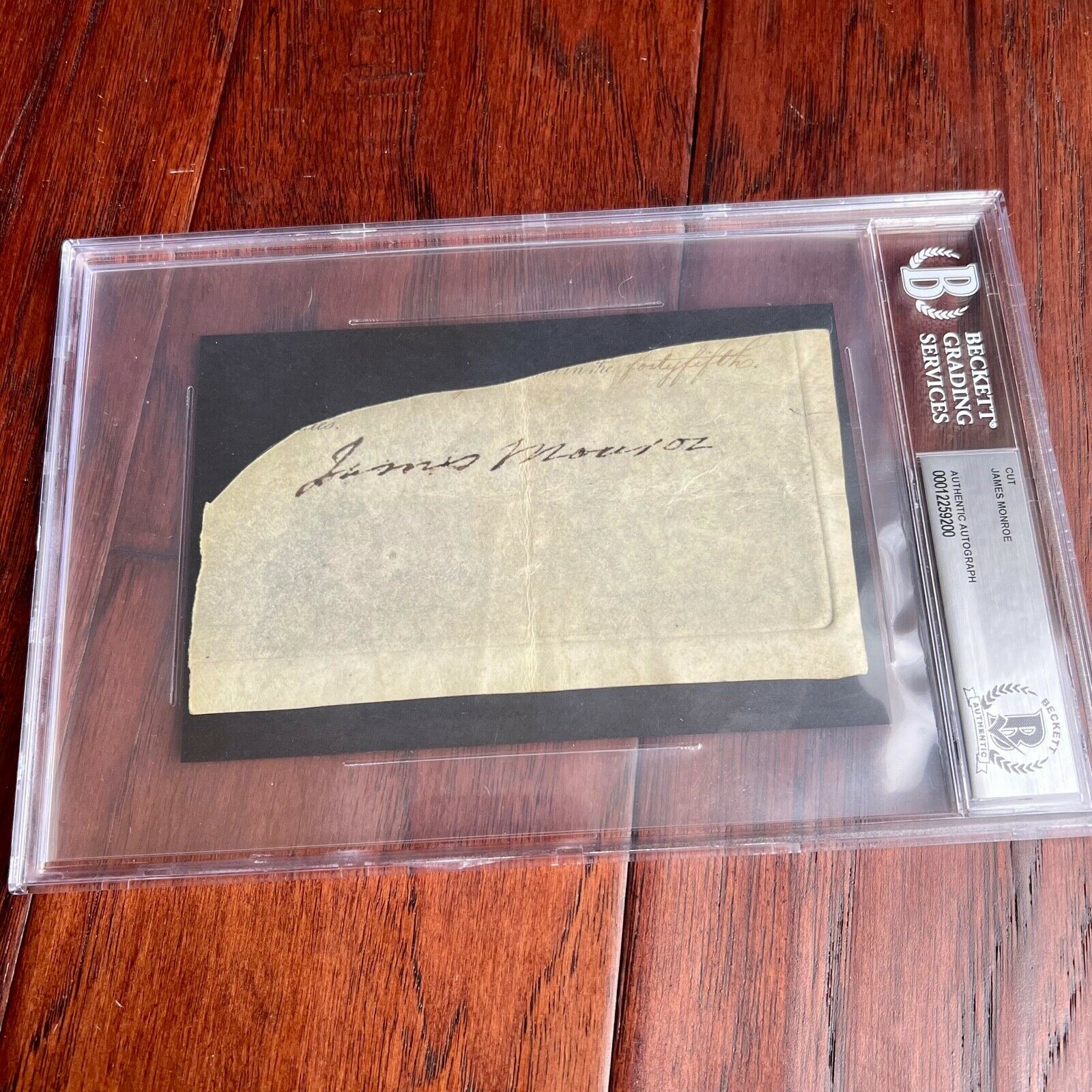 JAMES MONROE * BAS* AUTOGRAPH Cut Signature SIGNED * Beckett