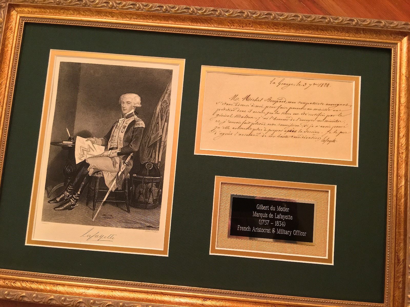 MARQUIS DE LAFAYETTE Authentic AUTOGRAPH Letter SIGNED Revolutionary War COA