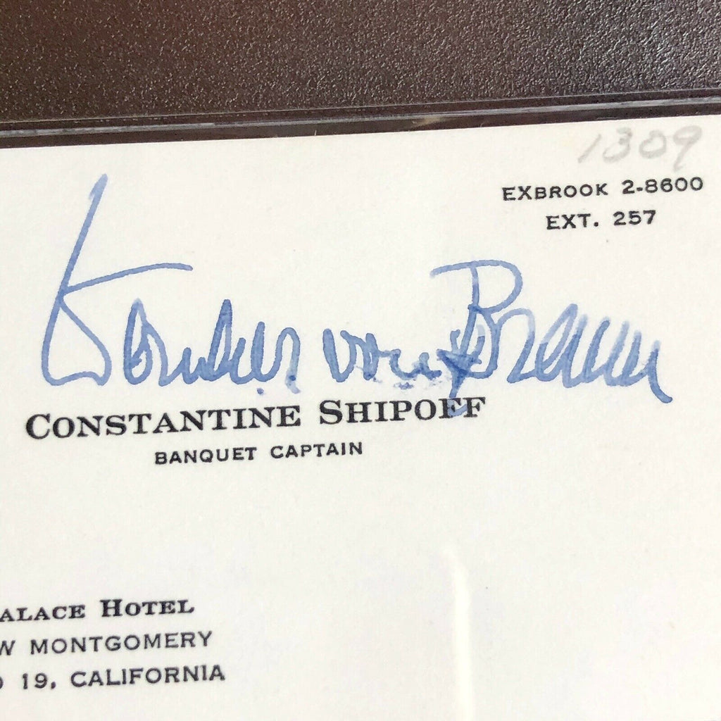 WERNHER VON BRAUN * PSA/DNA Slabbed * Autograph Card Signed * Full Signature