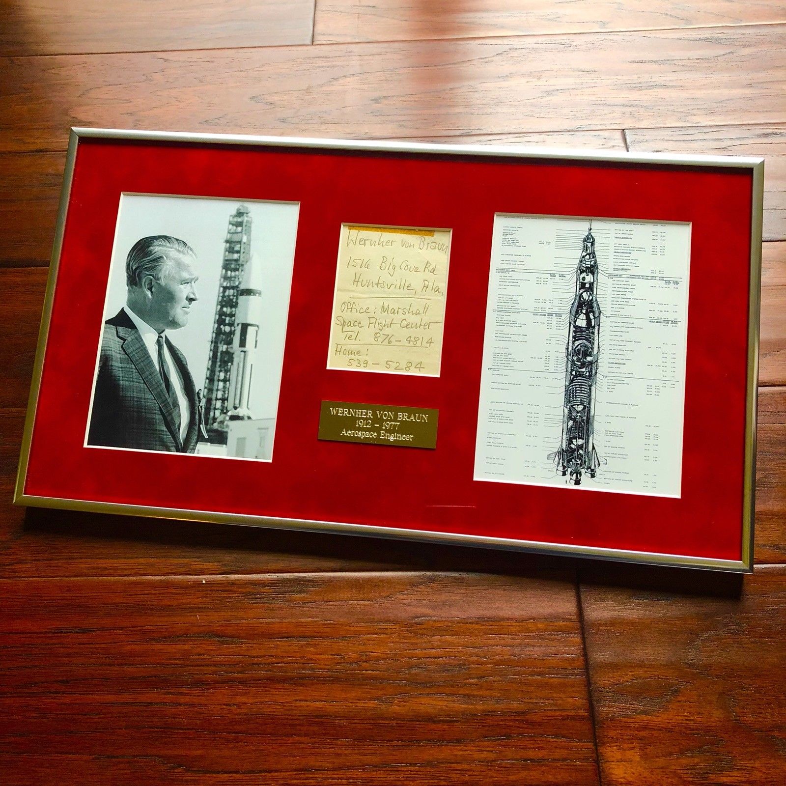WERNHER VON BRAUN * Autograph "Space Flight" Note Signed * NASA Apollo
