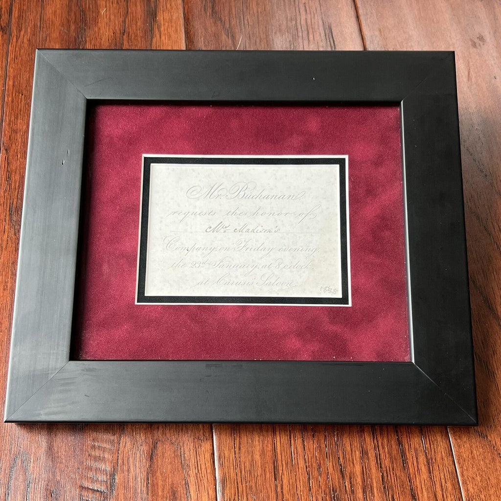 JAMES BUCHANAN & DOLLEY MADISON * Invitation Sent To First Lady Dolley Madison *