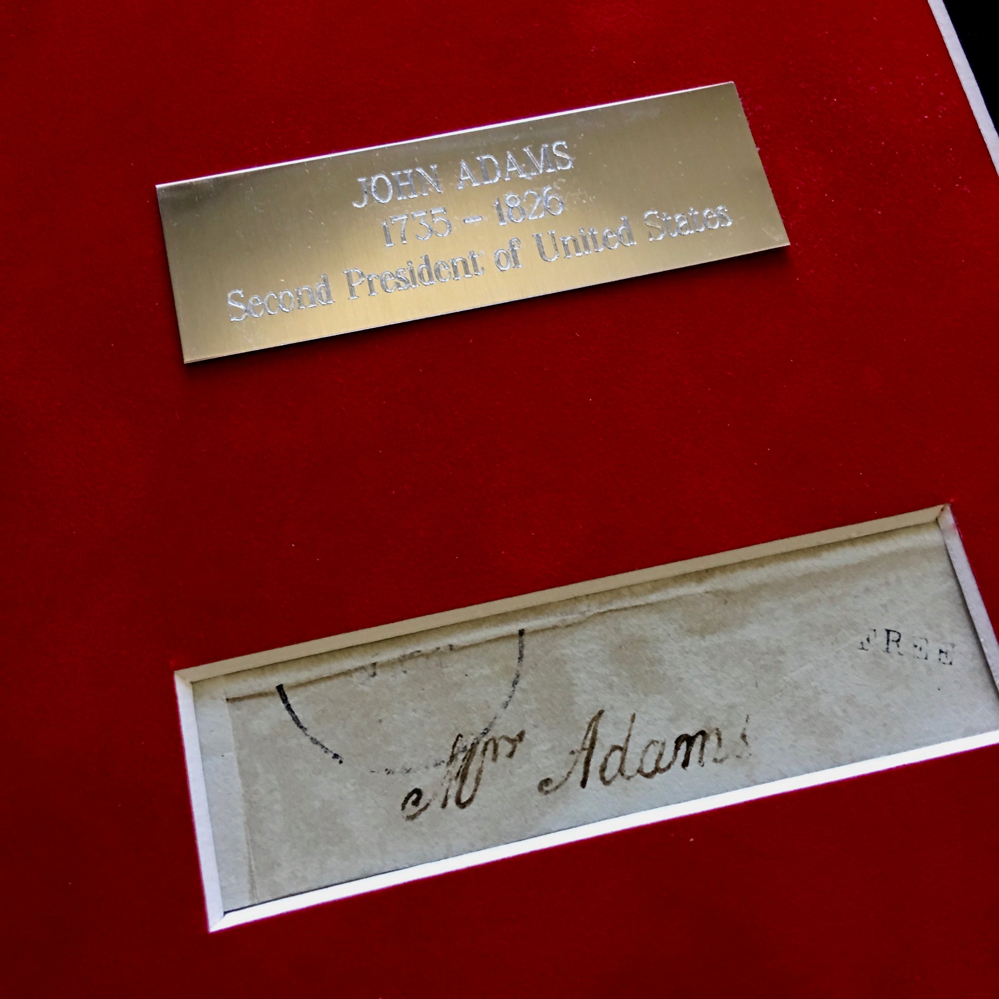 JOHN ADAMS * Scarce AUTOGRAPH Cut Signature SIGNED * JSA COA * 2nd President