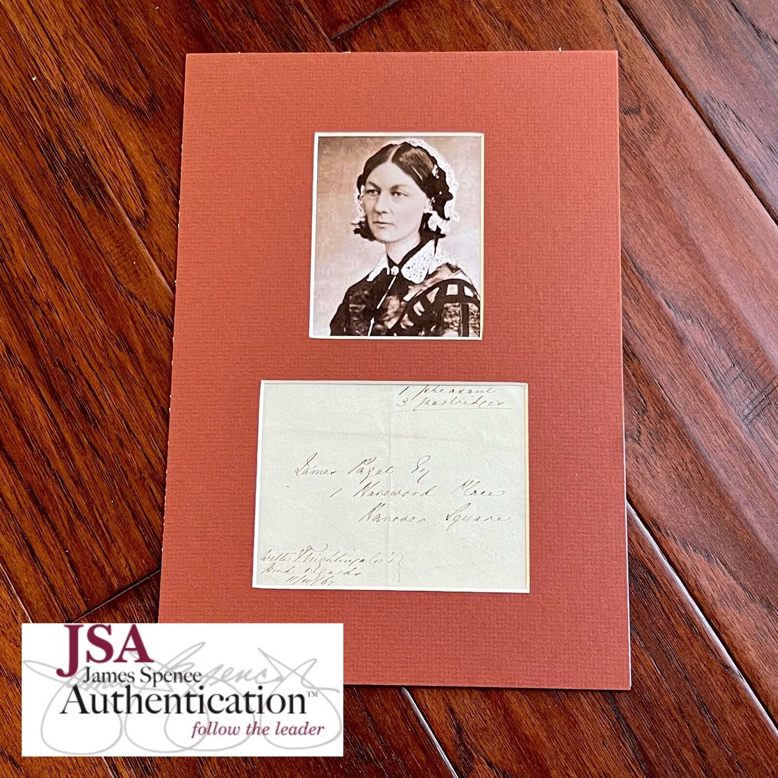 FLORENCE NIGHTINGALE * JSA * Autograph Envelope Signed to Founding Pathologist