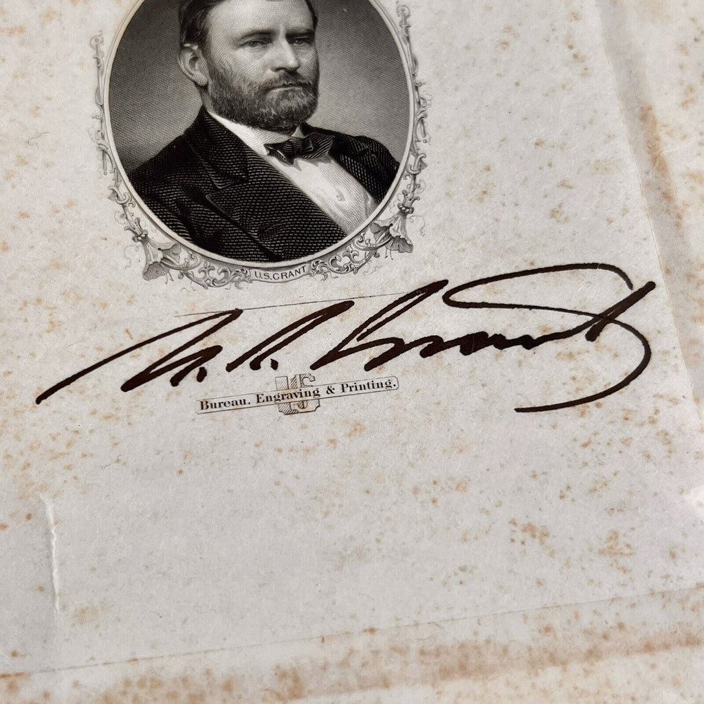 ULYSSES S. GRANT * Beckett BAS * Hand Signed U S Engraving Portrait Autograph