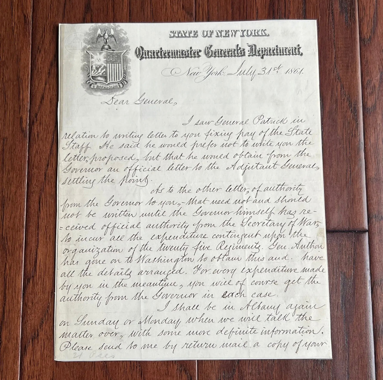 CHESTER ARTHUR * PSA/DNA * Autograph Civil War Report Raising 25k Troops Signed