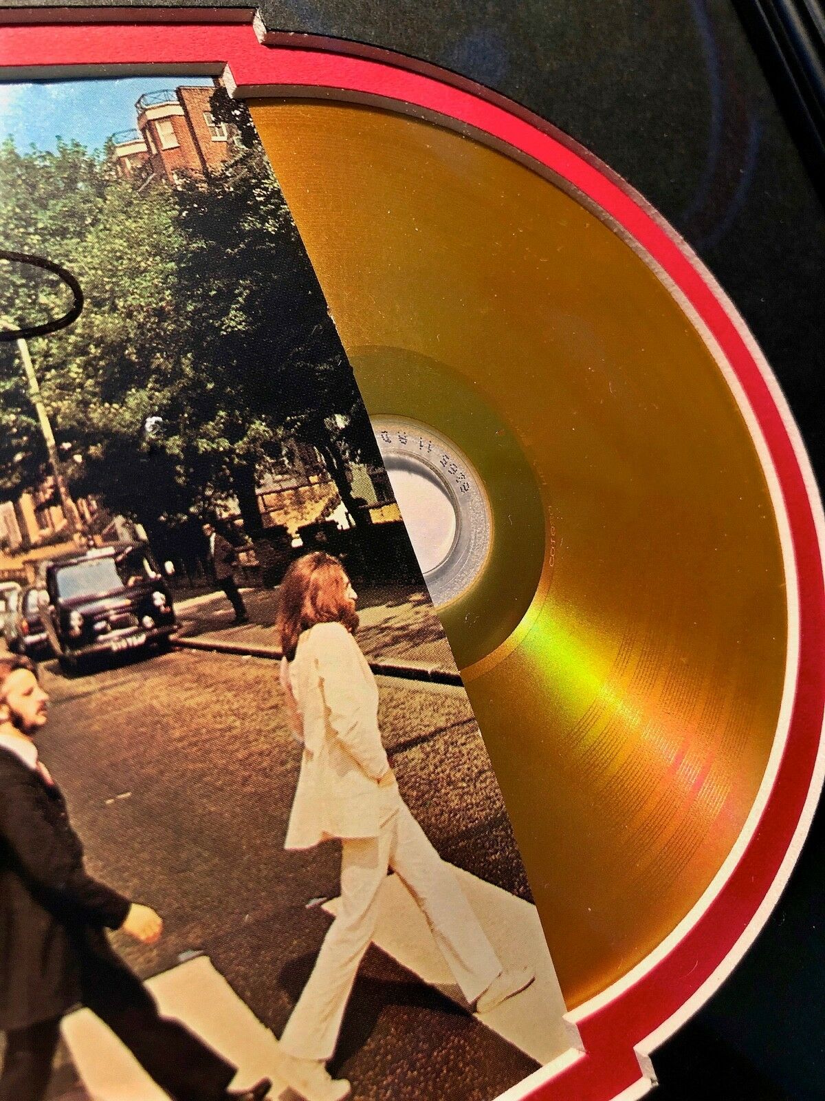 PAUL MCCARTNEY * Perry Cox * ABBEY ROAD Autograph Mini GOLD RECORD Signed BEATLE