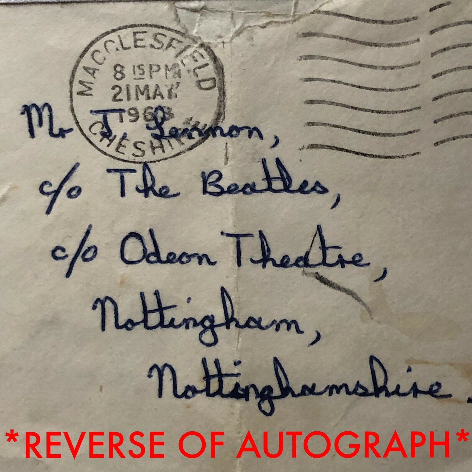 JOHN LENNON * JSA LOA * Autograph 1963 Envelope Signature Signed * The Beatles
