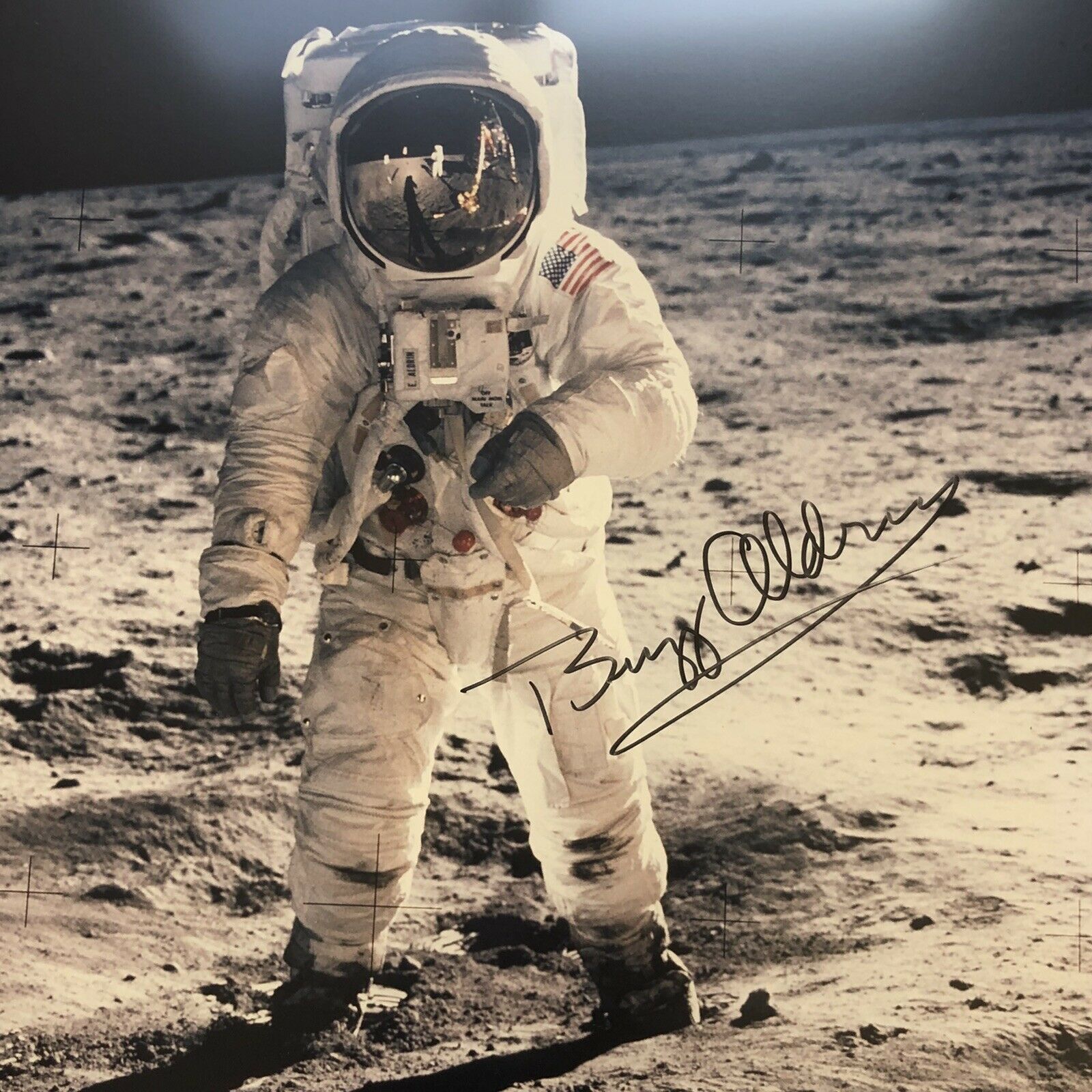 BUZZ ALDRIN * JSA LOA * 15x19 Autograph Photo Signed Apollo 11 Visor Shot Poster