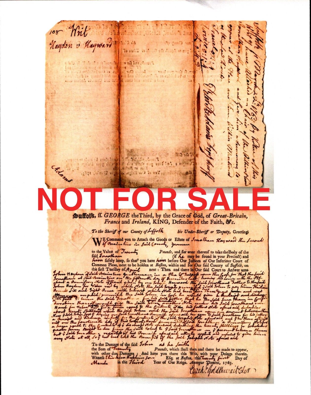 JOHN ADAMS * Scarce AUTOGRAPH Cut Signature SIGNED * 2nd President * 1763