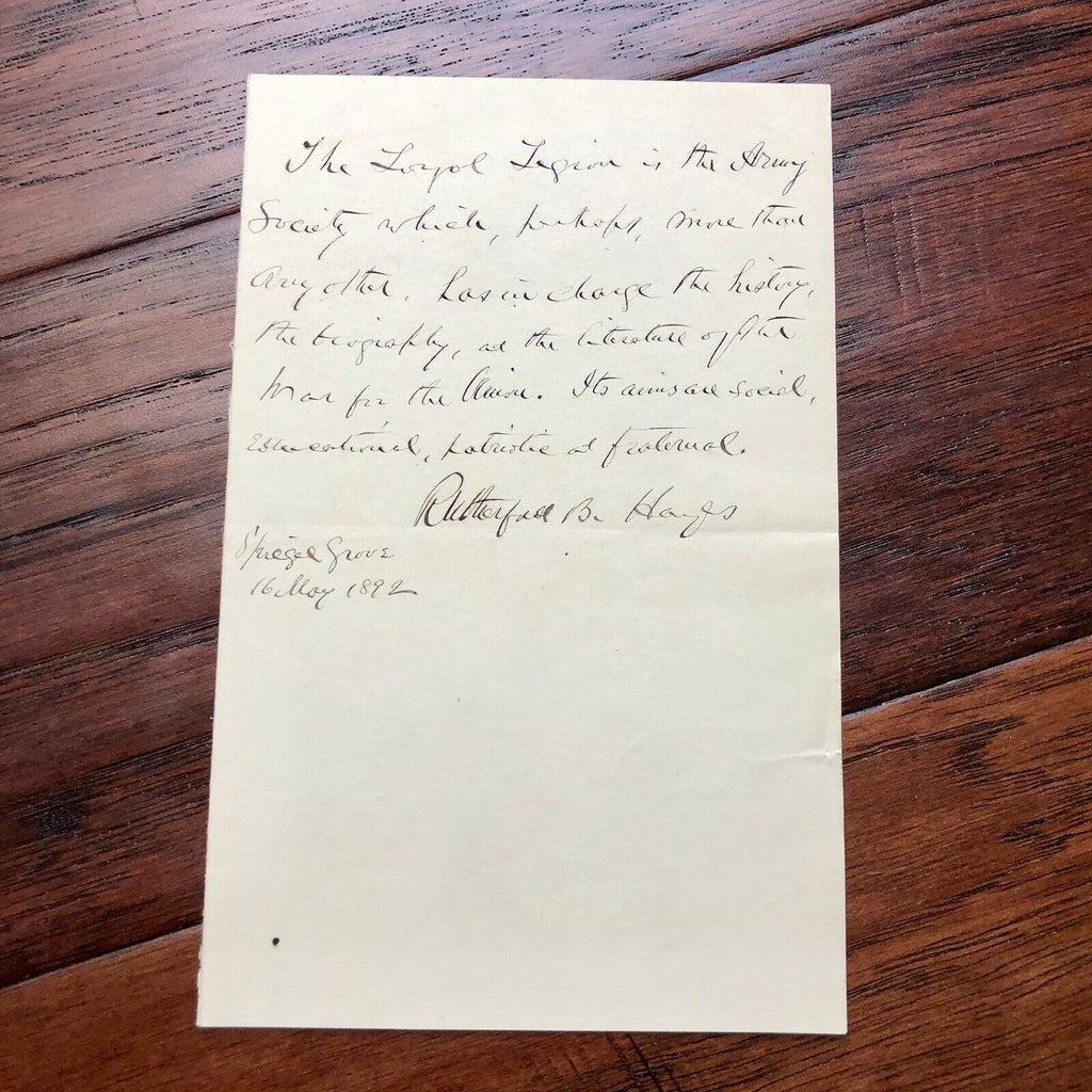 RUTHERFORD B. HAYES * JSA LOA * Handwritten Autograph Quote Signed * President