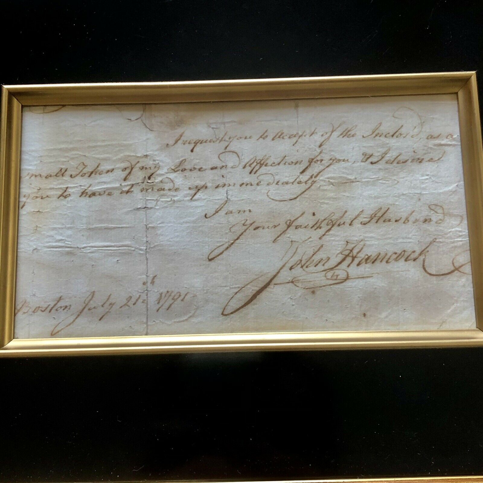 JOHN HANCOCK * JSA LOA * Handwritten Autograph Personal Letter To Wife Signed