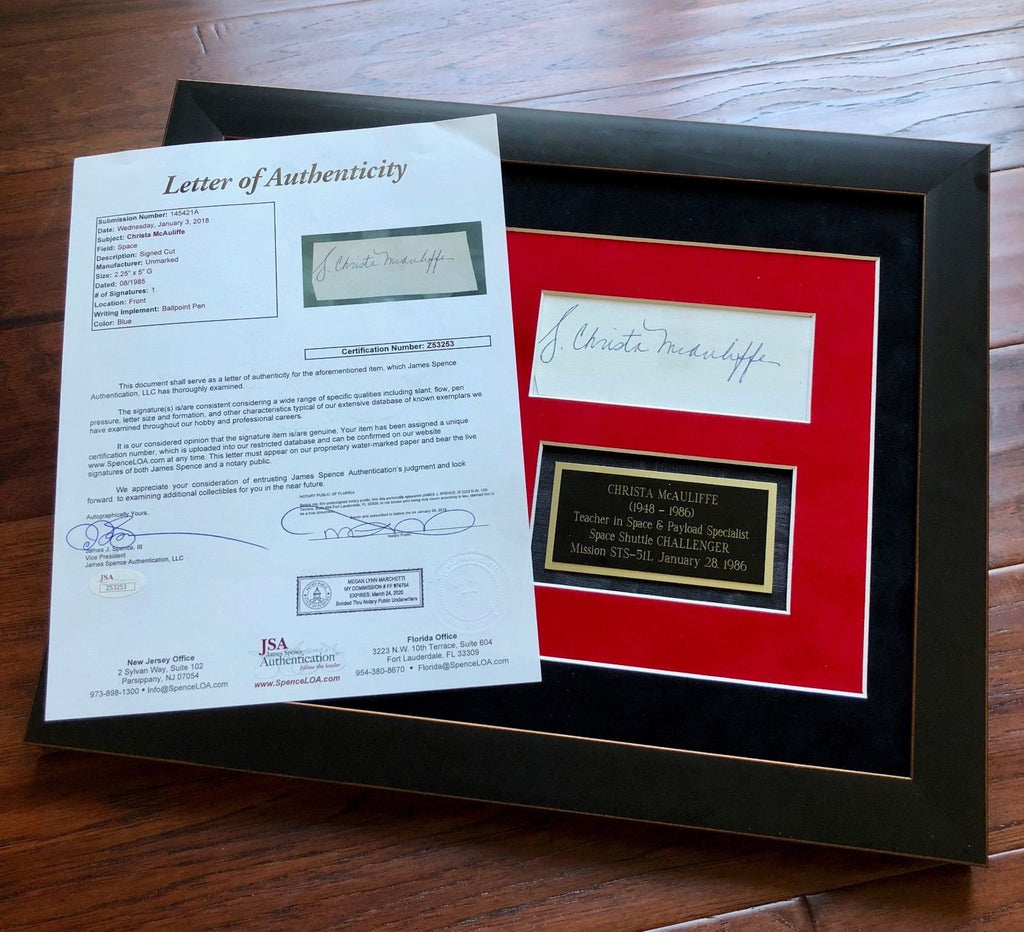 CHRISTA MCAULIFFE * JSA COA * Cut Autograph SIGNED * Challenger STS 51L