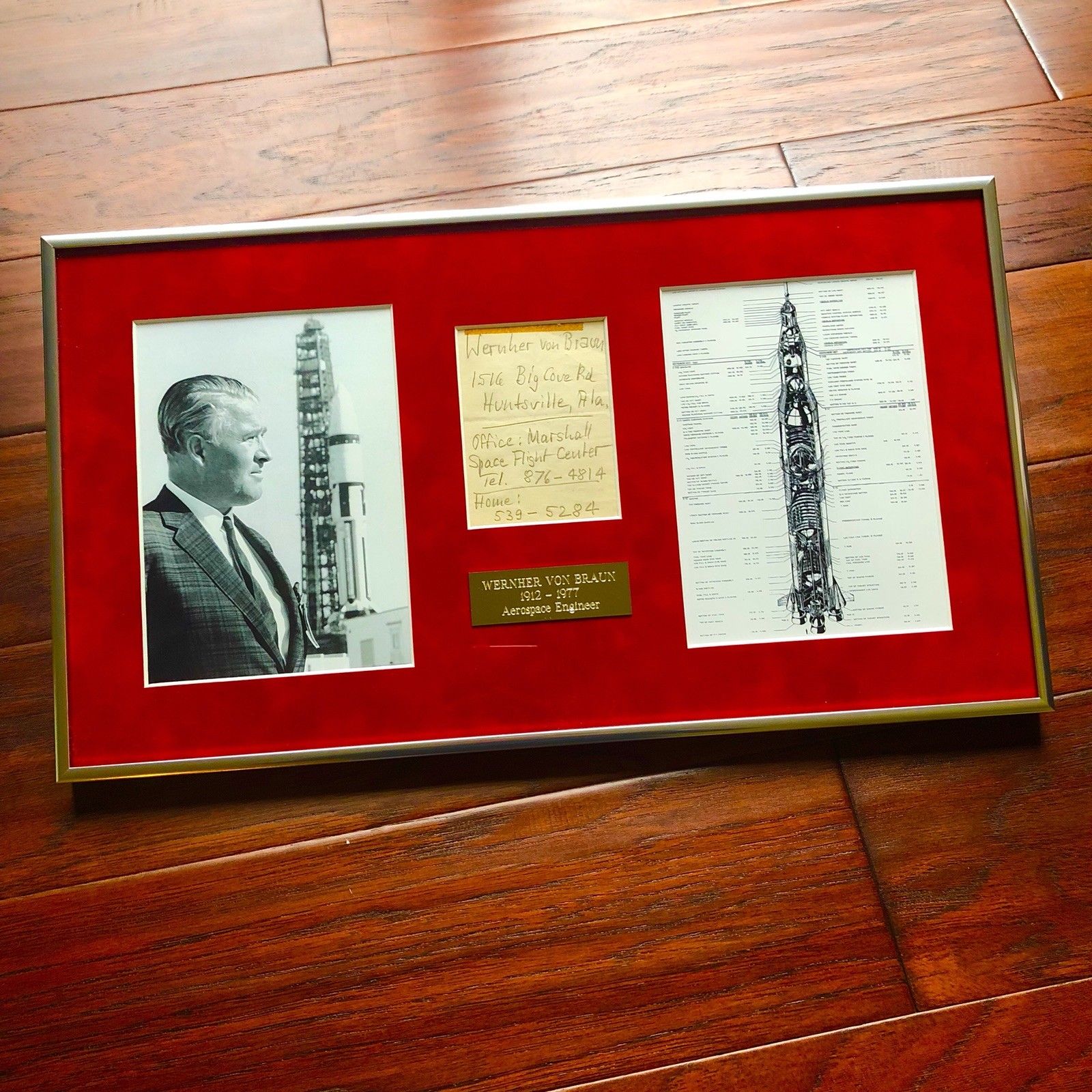 WERNHER VON BRAUN * Autograph "Space Flight" Note Signed * NASA Apollo