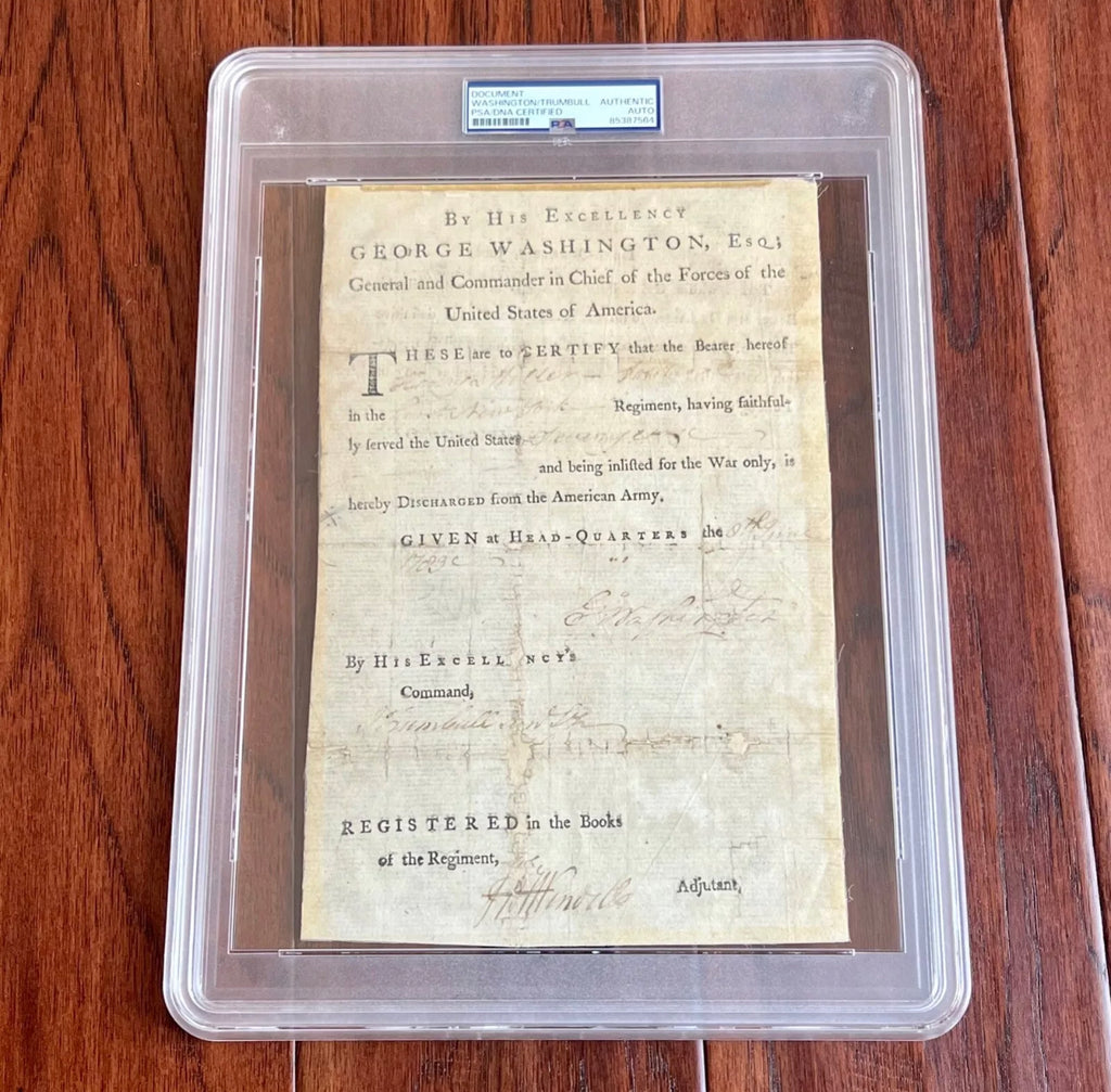 GEORGE WASHINGTON PSA Autograph VALLEY FORGE Revolutionary War Discharge SIGNED