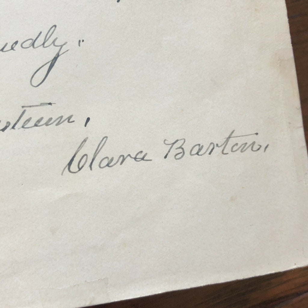 CLARA BARTON * BAS Mint 8 * Autograph The Red Cross in Peace and War Book Signed