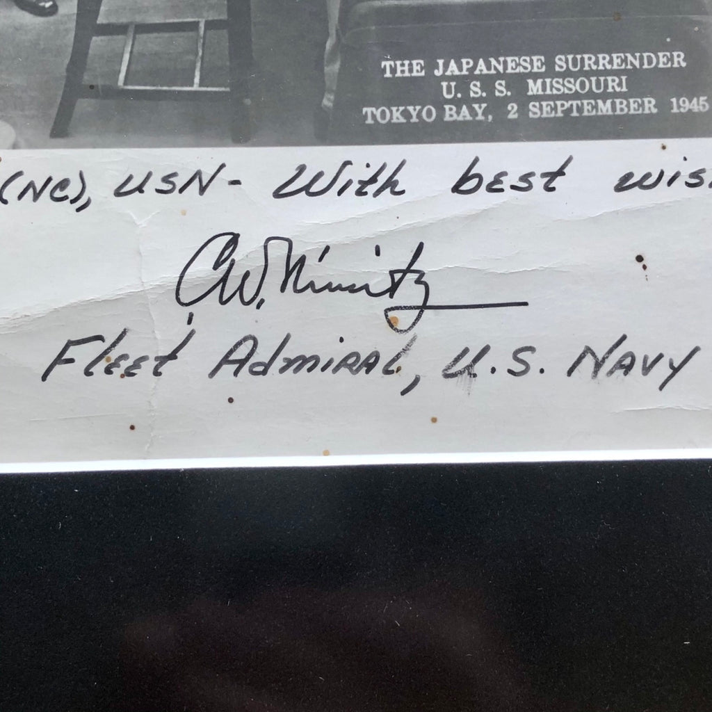 CHESTER W. NIMITZ * JSA LOA * Large Signed WWII Japan Surrender Photo Autograph