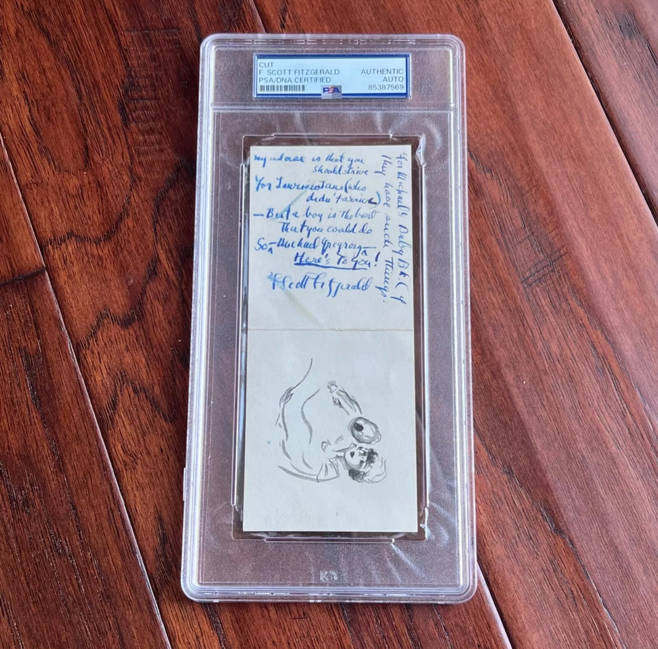 F. SCOTT FITZGERALD * PSA * Autograph UNPUBLISHED POEM Birth Announcement Signed
