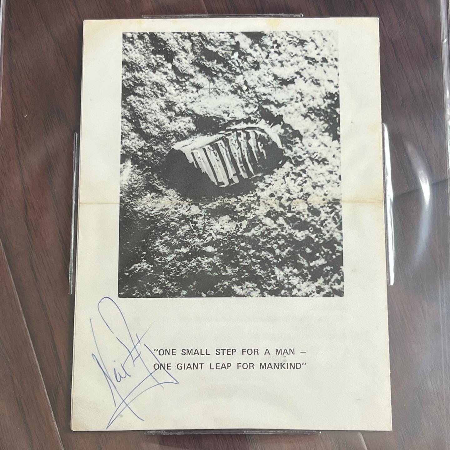 NEIL ARMSTRONG * Beckett BAS Slab * Signed "One Small Step" Autograph Photo