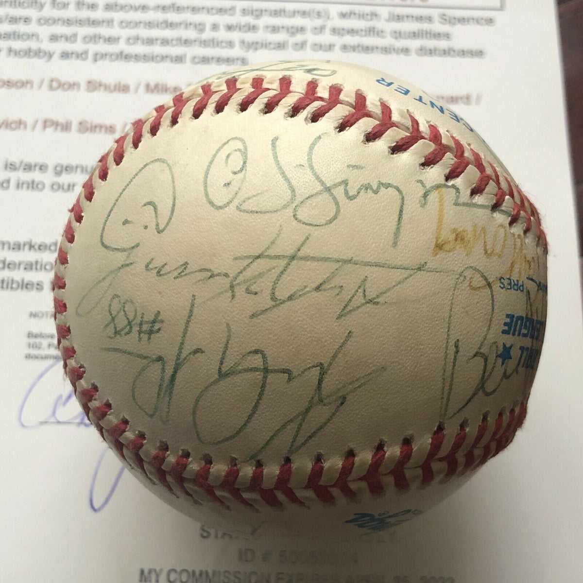 DONALD TRUMP & OJ SIMPSON * JSA LOA * Proof Autograph Signed Rawlings Baseball