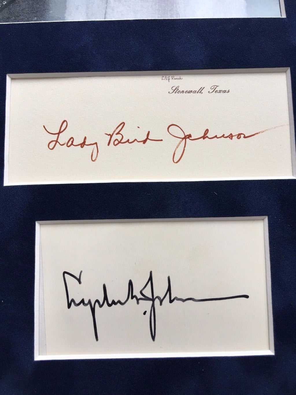 President LYNDON JOHNSON * Autograph JACQUELINE KENNEDY SIGNED * Lady Bird JFK
