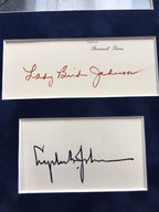 President LYNDON JOHNSON * Autograph JACQUELINE KENNEDY SIGNED * Lady Bird JFK