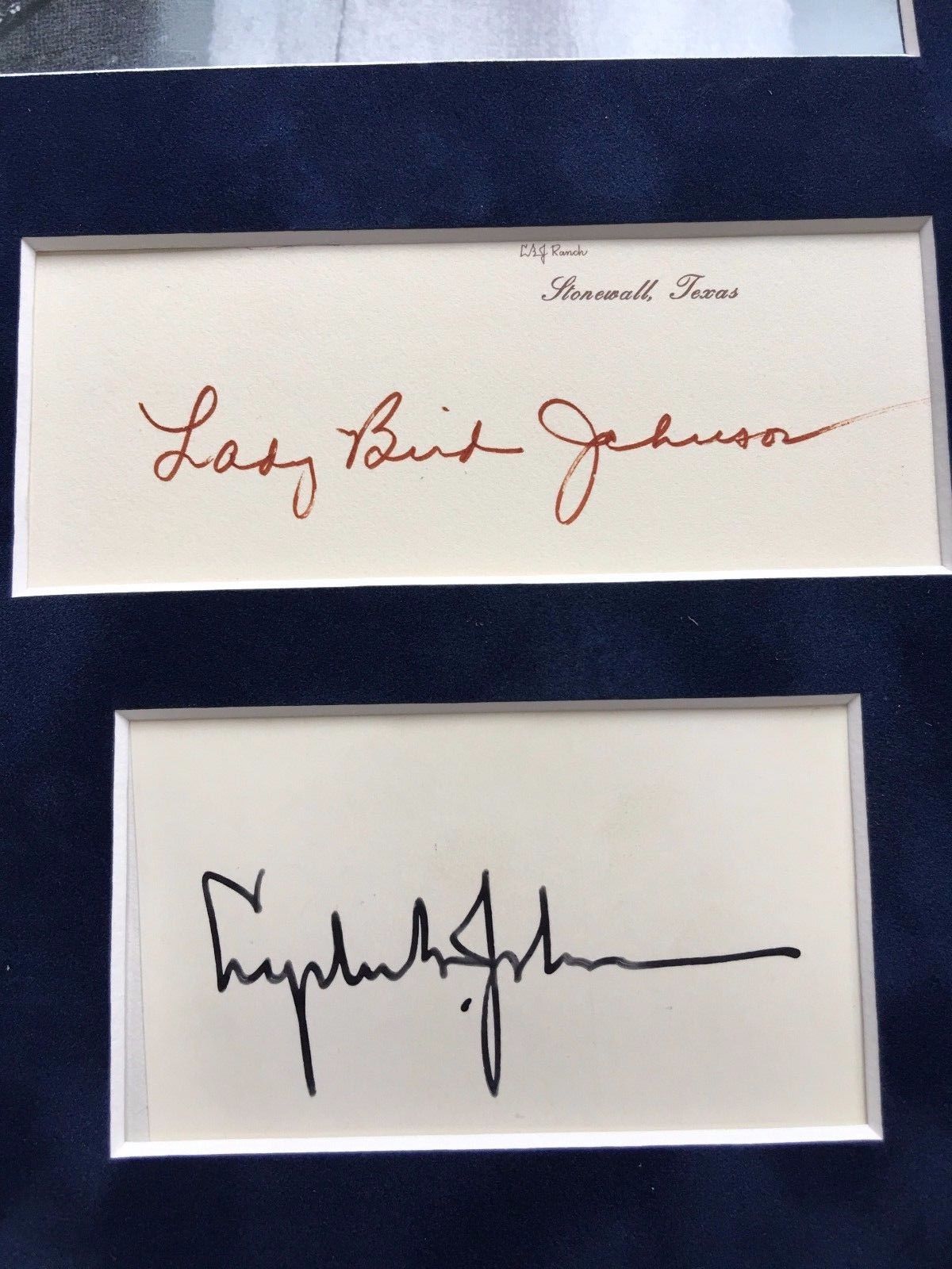President LYNDON JOHNSON * Autograph JACQUELINE KENNEDY SIGNED * Lady Bird JFK