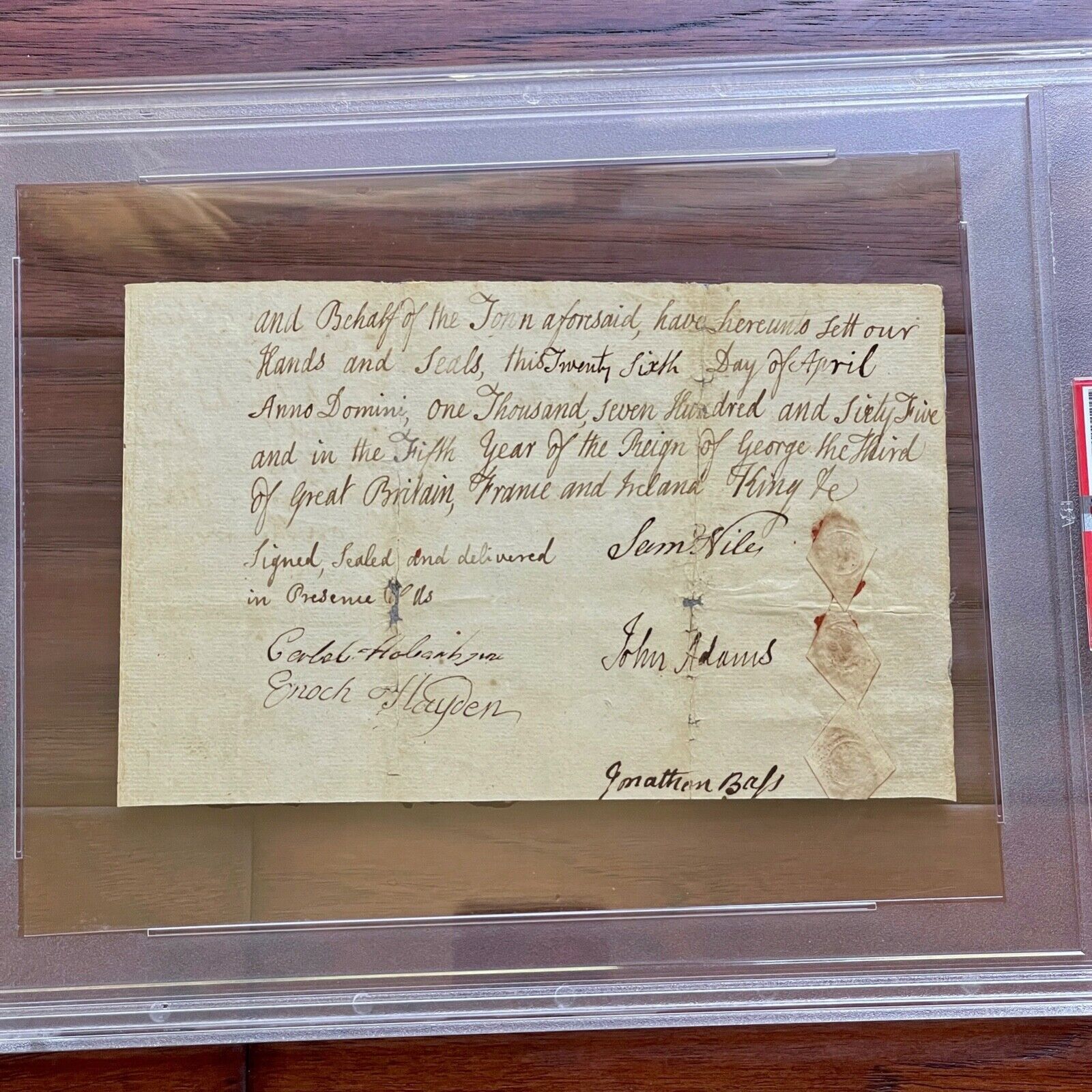 JOHN ADAMS * PSA/DNA * Handwritten Autograph Document Mentions George III Signed
