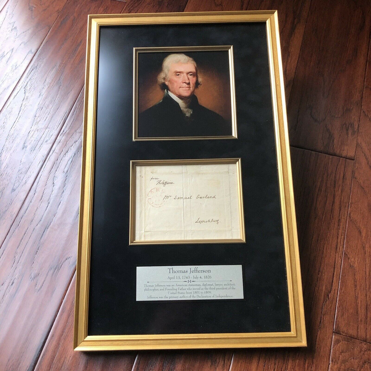 THOMAS JEFFERSON * BAS BECKETT 10 * Autograph Free Frank Envelope Signed *