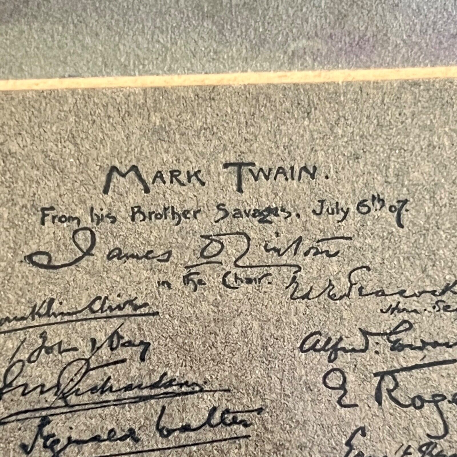 MARK TWAIN / SAMUEL L. CLEMENS * JSA * Autograph 'Savage Club' Photo Signed