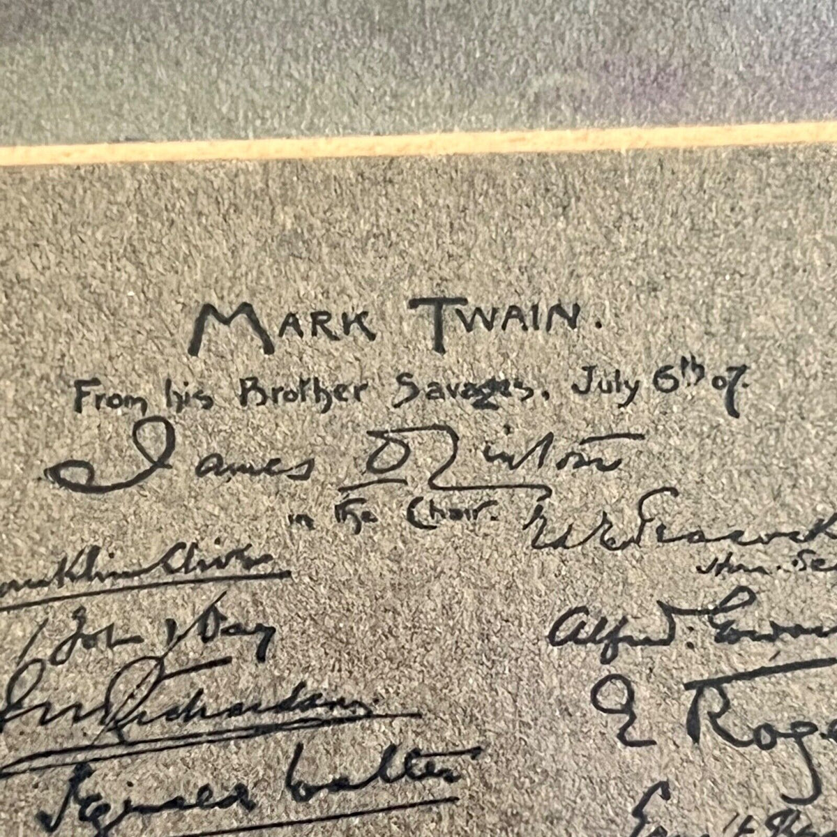 MARK TWAIN / SAMUEL L. CLEMENS * JSA * Autograph 'Savage Club' Photo Signed