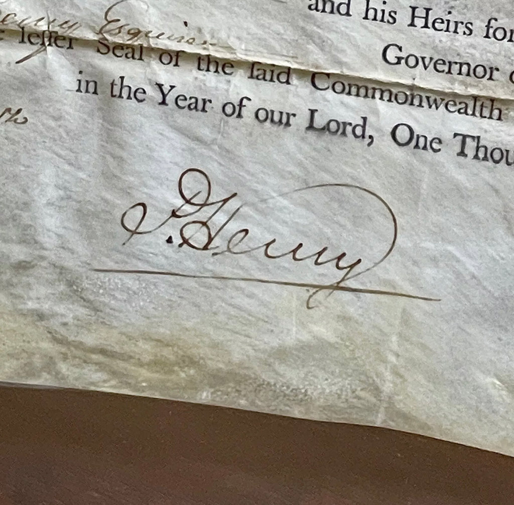 PATRICK HENRY * PSA * Autograph LAND GRANT Signed For REVOLUTIONARY WAR Soldier