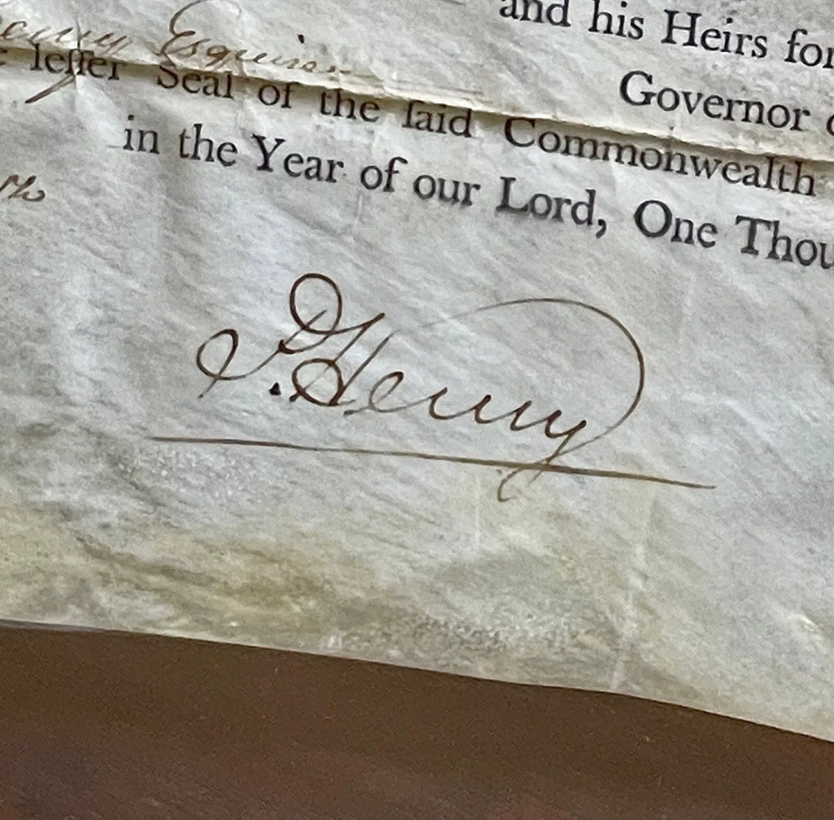 PATRICK HENRY * PSA * Autograph LAND GRANT Signed For REVOLUTIONARY WAR Soldier