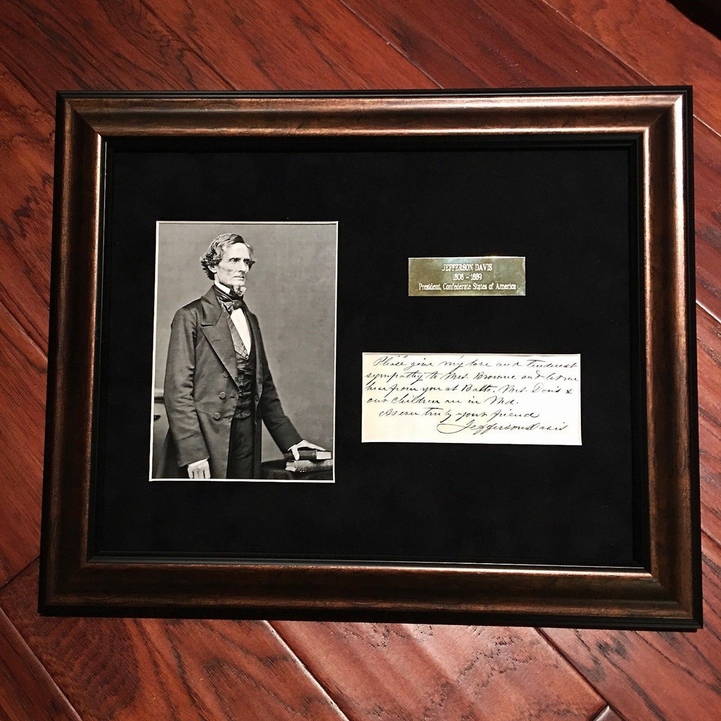 JEFFERSON DAVIS * JSA COA * Confederate President AUTOGRAPH Note * SIGNED 2X