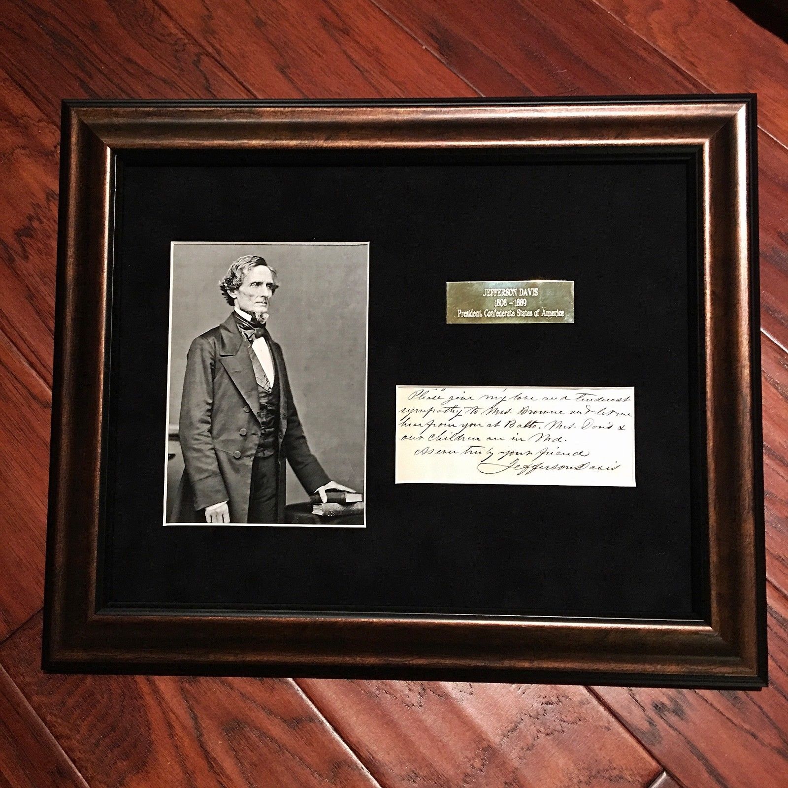 JEFFERSON DAVIS * JSA COA * Confederate President AUTOGRAPH Note * SIGNED 2X