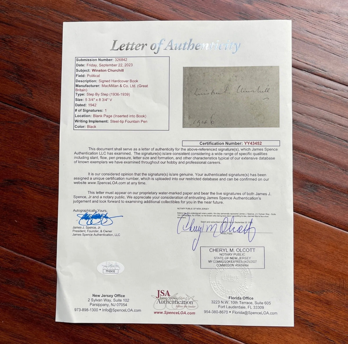 WINSTON CHURCHILL * JSA * UK Prime Minister AUTOGRAPH Cut Signature SIGNED 1946