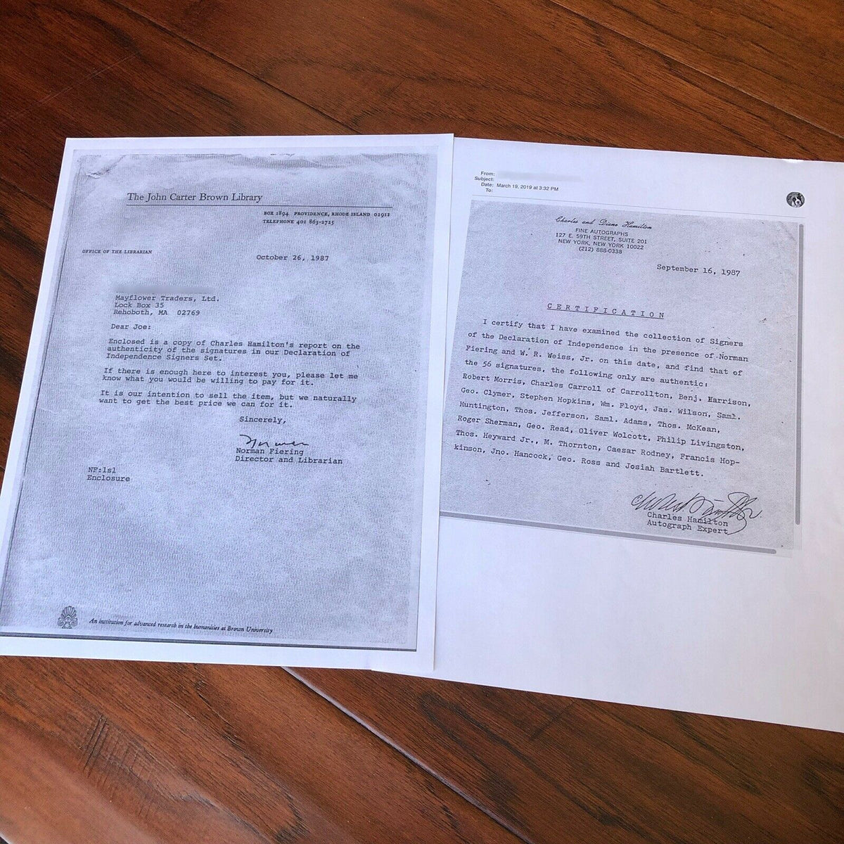 JOHN HANCOCK * PSA/DNA Charles Hamilton COA * BOLD AUTOGRAPH Signature * Signed