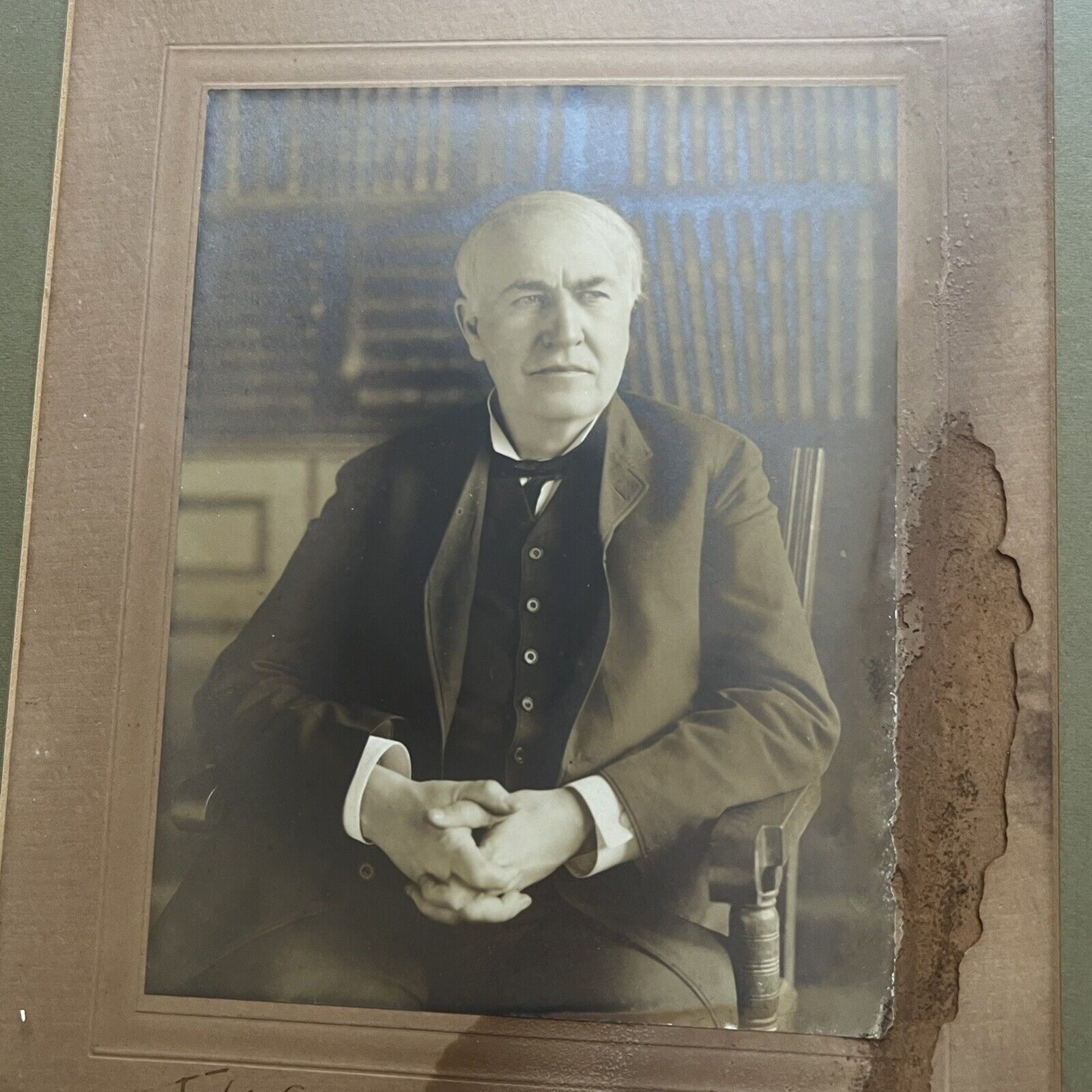 THOMAS EDISON * JSA LOA * Autograph Photo Signed on the Mat