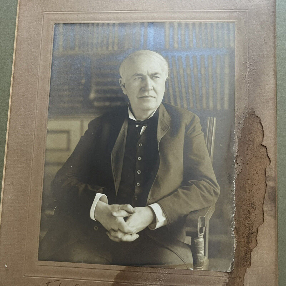 THOMAS EDISON * JSA LOA * Autograph Photo Signed on the Mat