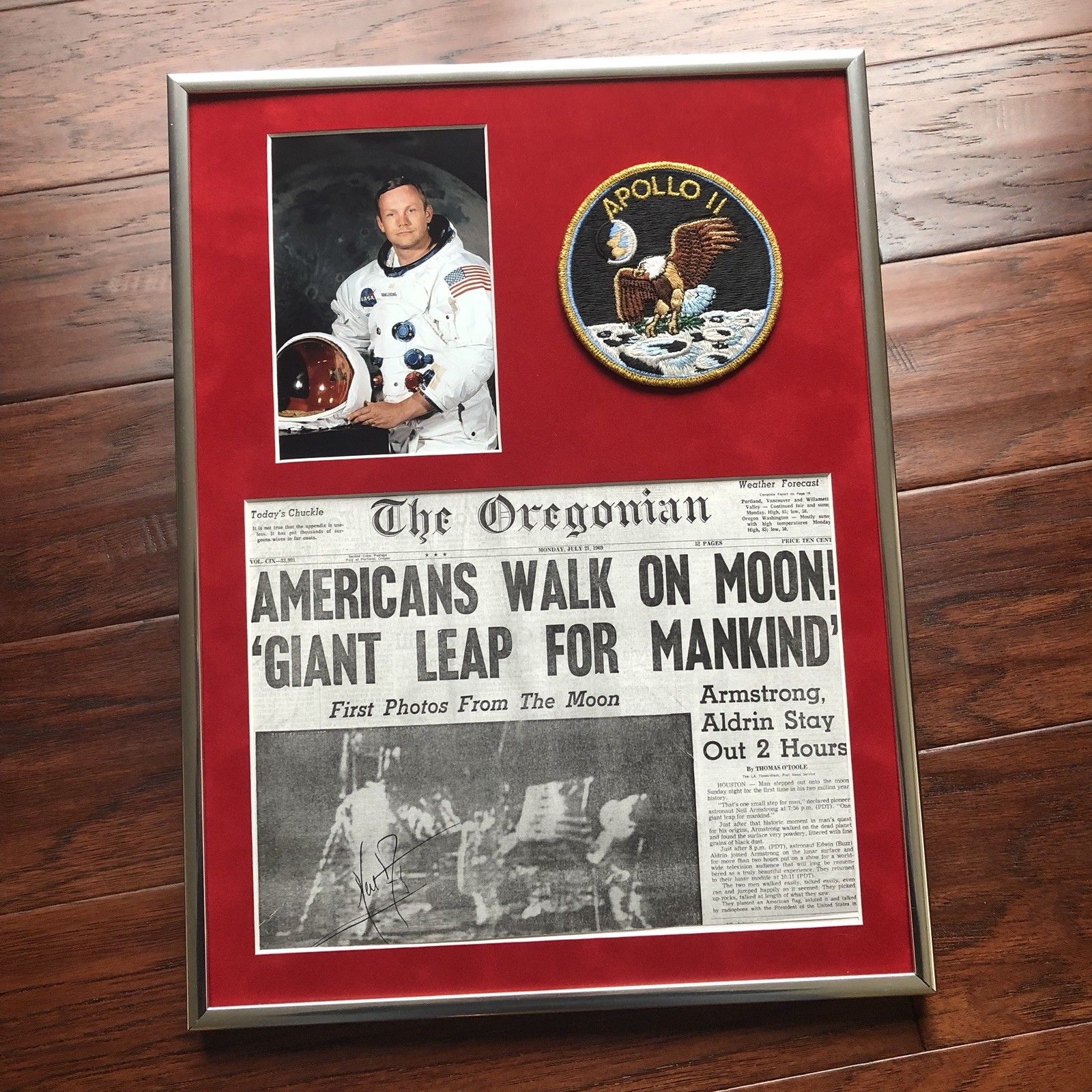 NEIL ARMSTRONG * Signed "Giant Leap" Autograph Newspaper * Zarelli Apollo 11