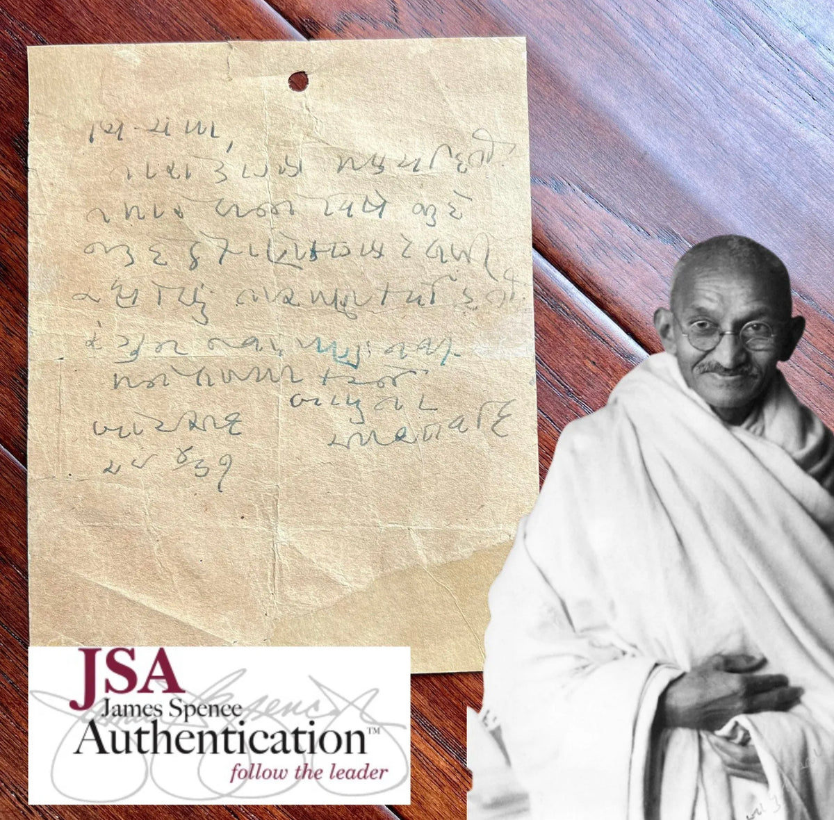 MAHATMA GANDHI * JSA * Autograph Handwritten Letter Signed Peace Negotiations