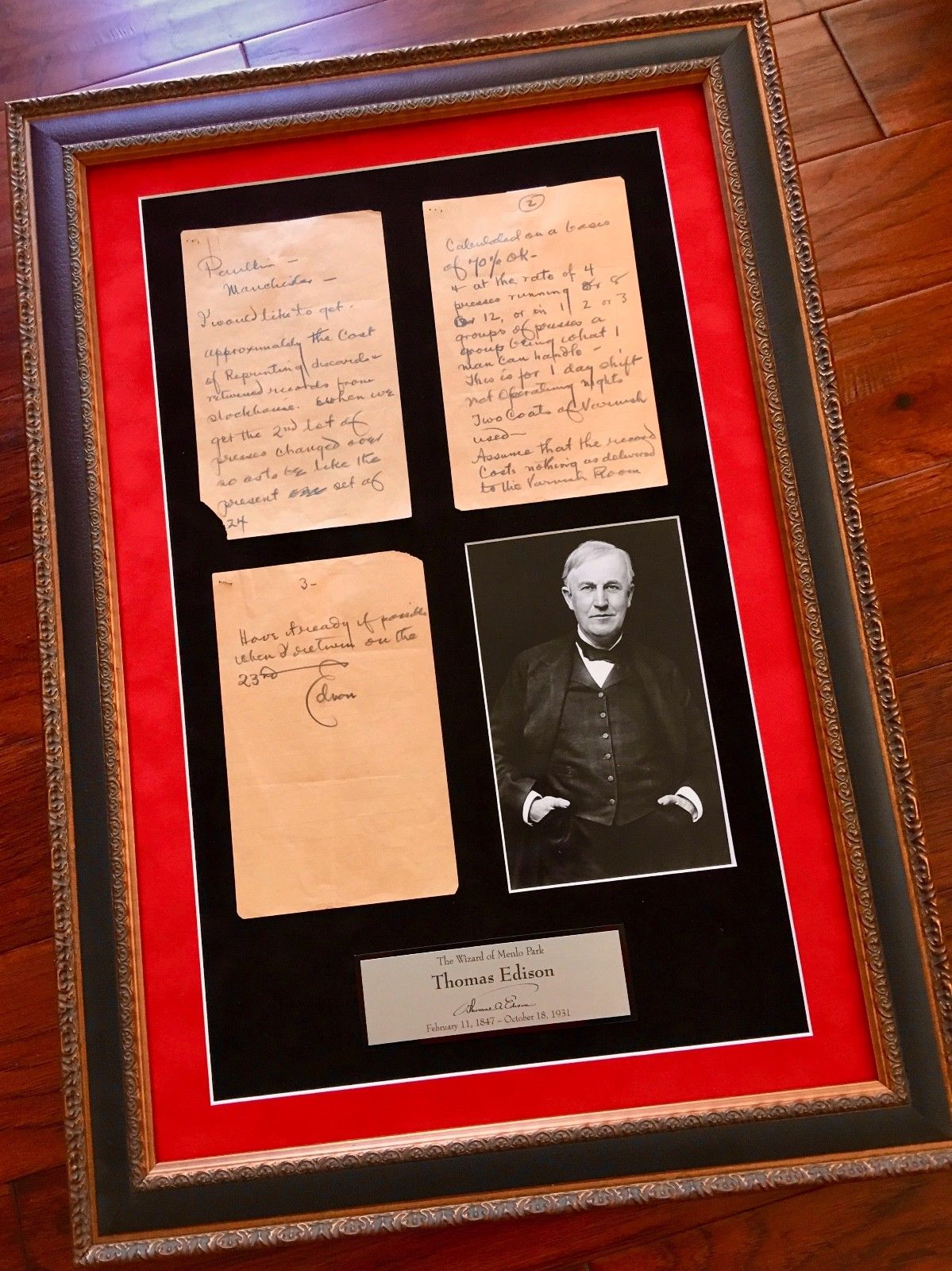 THOMAS EDISON * 3 Pg Handwritten AUTOGRAPH "records" Note SIGNED * PSA/DNA COA