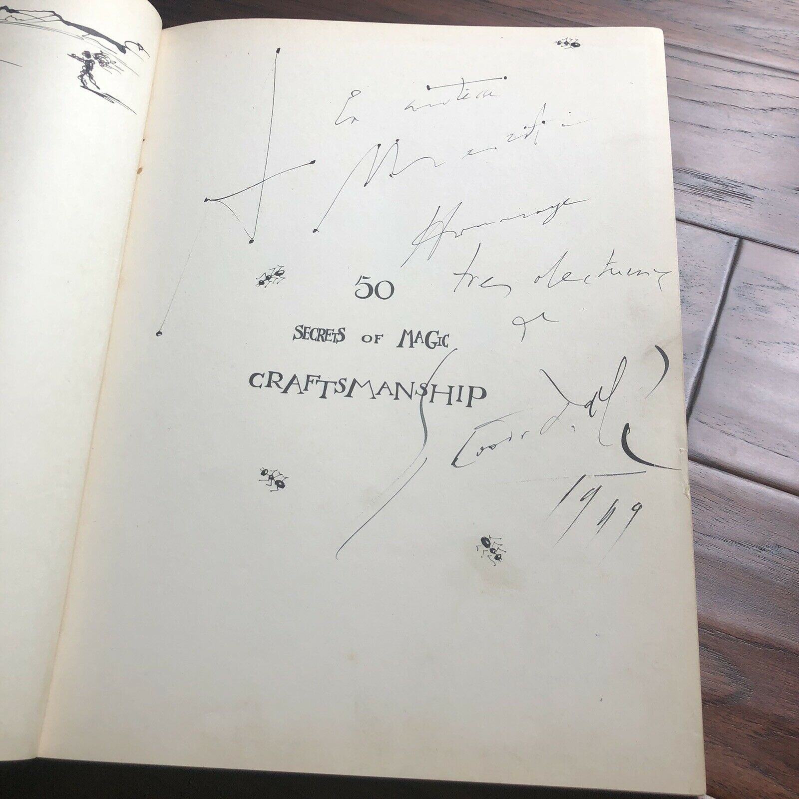 SALVADOR DALI * JSA LOA * Original Artwork Hand Signed Book * Artist Autograph