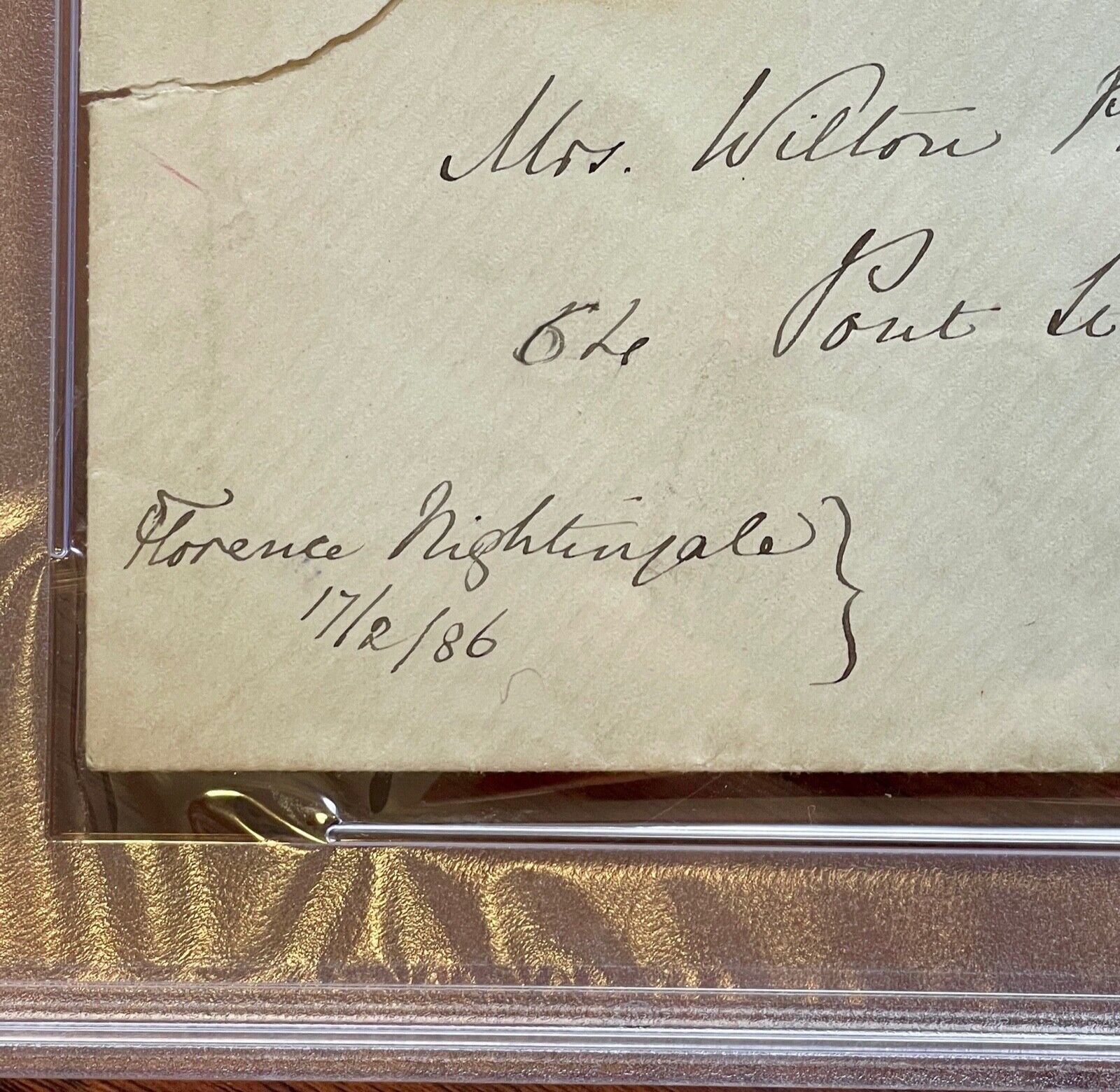 FLORENCE NIGHTINGALE * PSA/DNA * AUTOGRAPH Envelope SIGNED * To Red Cross Member