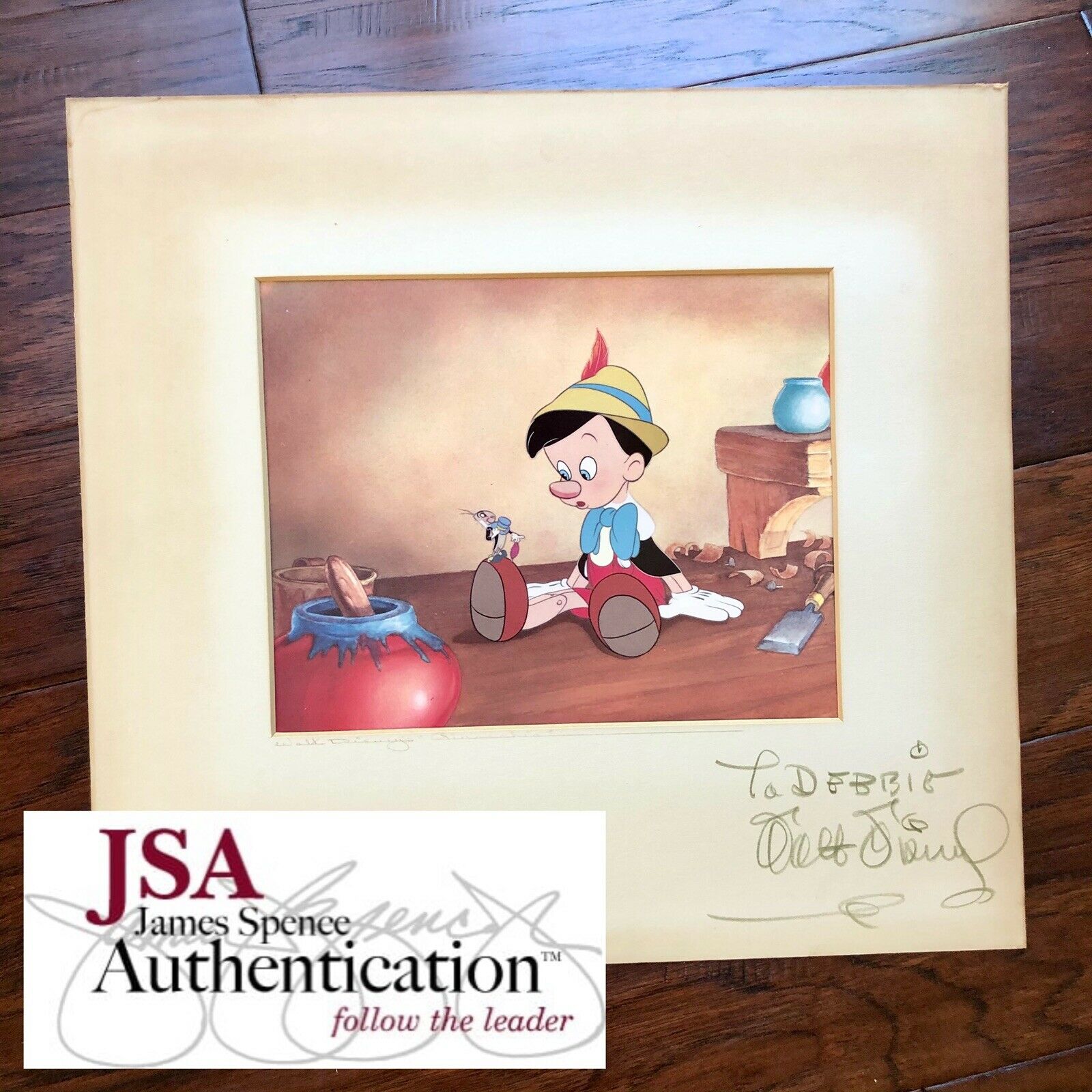 WALT DISNEY * JSA LOA Phil Sears * Pinocchio Signed Production Cel Autograph