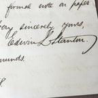 ABRAHAM LINCOLN * BAS 10 * Autograph Card Signed From EDWIN STANTON Collection