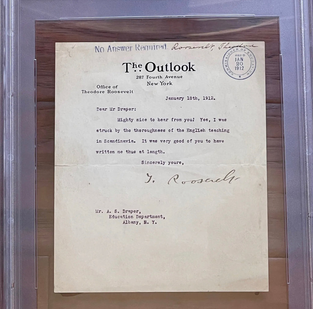 THEODORE ROOSEVELT * PSA/DNA Slabbed * OUTLOOK Autograph Letter Signed