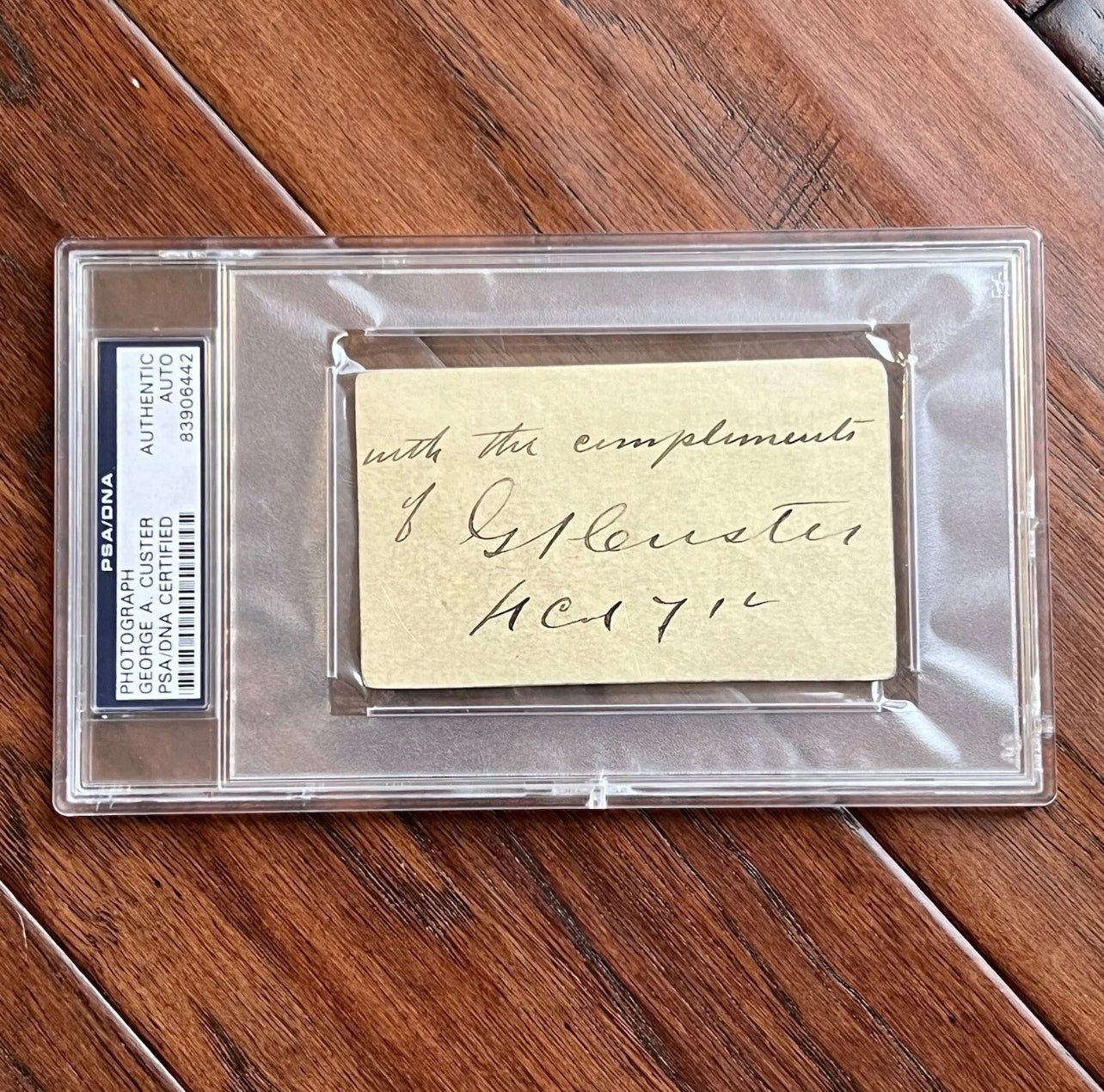 GEORGE CUSTER * PSA * Autograph CDV Photo Signed 3 Months Before Little Big Horn