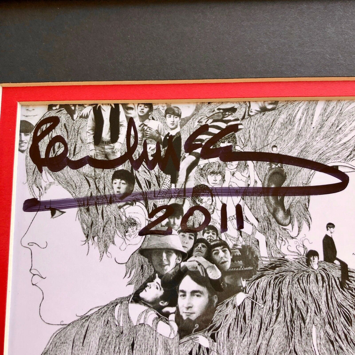 PAUL MCCARTNEY * Perry Cox * BEATLES REVOLVER Autograph Mini GOLD RECORD Signed